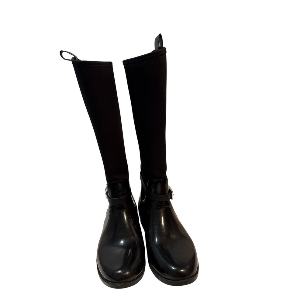 Michael Kors Women Black Tall Rain/Snow Boots US size 8 Rubber Neoprene Boots - Picture 2 of 7